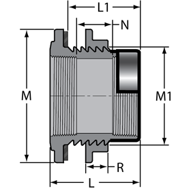 Tank Adapters, CPVC New Style Special Reinforced (SR) Threaded with Neoprene Gaskets